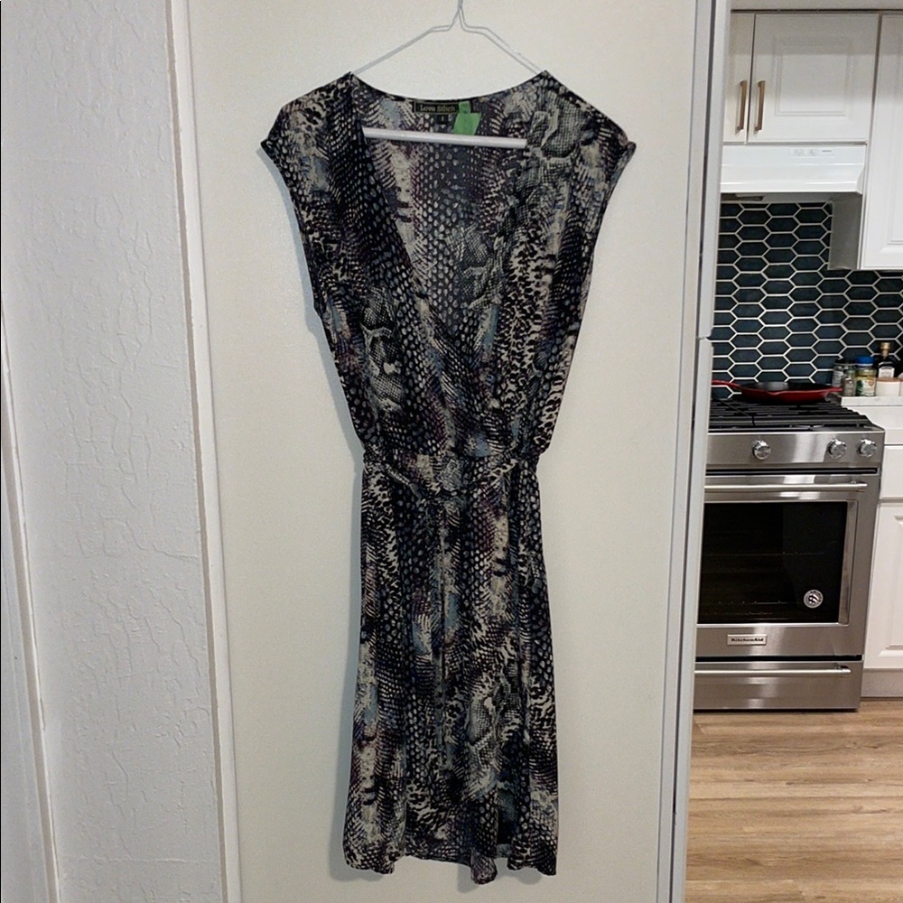 Love Stitch Snakeskin Print Dress | S